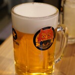 鉄板肉バル オニガシマ - メガ生ビール