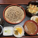 蕎川庵 高瀬 - かき揚げ丼セット　寒ざらしそば大盛