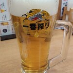 Tendon Tenya - 天ぷら&生ビールセット740円の生ビール通常490円