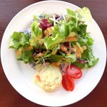 Dom pierre - ズワイ蟹とキノコのグラタン<限定10食> 1200円 のサラダ