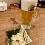 てまり - お通しと生ビール