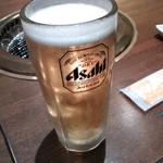 Wagyu Uhoru Mom Bu Ngoshouten - アサヒスーパー生ビール中￥399（H25.12.29撮影）
