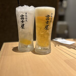 新宿焼肉芝浦ホルモン - レモンサワー生ビール