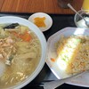 Aoyama Gyouzabou - 麺（海鮮タンメン）＋半炒飯セット980円