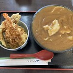 苗穂通り しあわせ食堂 - 「カレーそば」と「ミニ天丼」