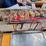 ミルキー鉄男のかき小屋 - 牡蠣は平らな面から焼きます
