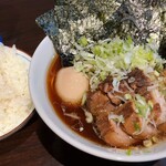 Ramen Hanaya - 大盛りチャーシュー+味玉+のり+ライス