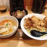 ラーメン火ノ鷺 - ヒノトリ味噌唐揚げつけ麺　１１００円