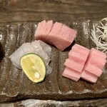 とっくり - ヒラメとヨコワとヒラマサ。