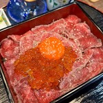 肉処 凛 - レアステーキ重塩/北海道産いくらと蘭王たまごトッピング