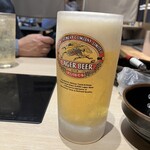 元祖もつ鍋楽天地 天神本店 - 生ビール