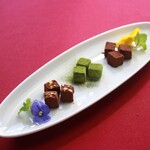 Assortment of 3 types of raw chocolate