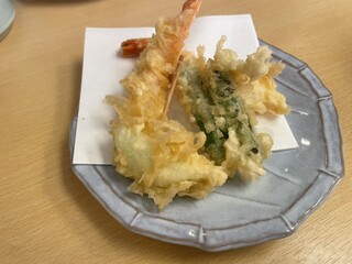 Temmatsu Omote - 海老2ほん、ピーマン、玉葱
