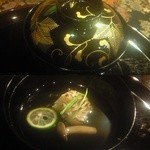 京料理 卯柳 - ふぐ炙りのお吸い物。柔らかいふぐとほんのり強くないおだしがシンプルにまとまっていました