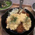 anme cafe 一珈 - ランチ　アジフライ