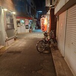 お好み焼き 鉄板焼き ひなや - さらに細い路地