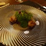 ラ・レゾナンス - 白子のムニエルと鱈のスモーク、キノコのマリネサラダ