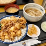 天丼てんや - 料理写真:【期間限定】たれづけ海鮮天丼・小そばセット（1160円）+ご飯大盛（80円）