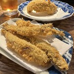 飯・酒場 コマメヤ - ワカサギフライ（4尾）450円、アジフライ400円