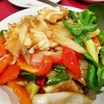 中国料理 五十番 - うどとイカの炒め