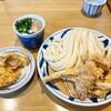 与喜饂飩 - イカ天ザル1.5玉1350円税込とカシワ天単品350円税込