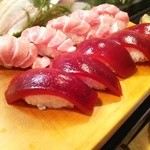 かわなみ鮨 - 大トロ、赤身漬け握り