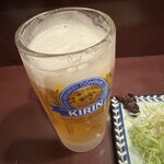 Yakitori Konoji - 生ビールキンキンに冷えたグラスも嬉しい