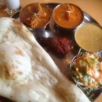 インディアンレストラン アールティ - アールティスペシャルセット（野菜、海老、チキンとカブ）