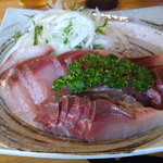 らーめん砦 - ２０１３／１２／３１無理矢理持ち込んだ対馬産ブリ