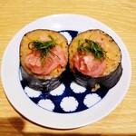 Sushi To Oden Ninoya - あて巻き 燻製すじことろたく（380円）