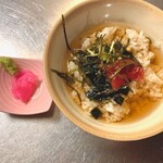 Ochazuke（boiled rice with tea）(salmon, plum, octopus) each
