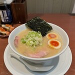酒肴場 屯 - 【限定】味噌らぁ麺〜豊盃酒粕仕立て〜¥1250、さば棒寿司¥250