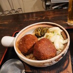 黒猫夜 - 肉団子土鍋ご飯②