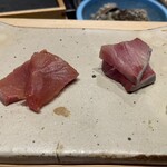 Sushiyano Taigo - メジマグロの漬け、氷見の寒ぶり