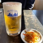 うどん房わらく - 生ビール（572円）