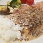 キッチン ブルー グローブ - ご飯に肉汁を吸わせます