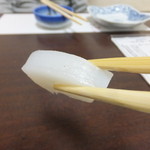 魚河し居魚亭 - 刺身アップ（かなりぶ厚いです。）