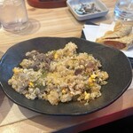 カレーうどん 辰吉 - 牛肉山くらげ炒飯¥1,100+チョリソー天¥250