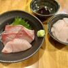 焼きとんまるいち - 料理写真:高知県産 黒瀬ブリ刺身 ＆ 大根梅しそ漬