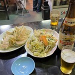 Rairai Ken - 餃子&野菜炒め&瓶ビール