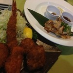 文化亭 - ミックスフライと奥三河鶏のグリル