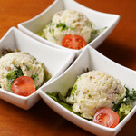 Narutaka - 特選プレミアムコース:菜の花とベーコンのポテトサラダ