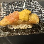 赤坂 鮨大谷 - 海老のフリット雲丹　トマトポン酢