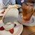 ブンブン紅茶店 - 料理写真:スノーフレークケーキとアイスティー