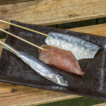 Grilled Yamafuji fish skewers, 3 types [from Ise-Shima]