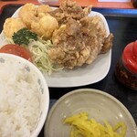 Chuuka Hanten - からあげ•小えび天•ライス(昼定食¥850)