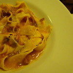TRATTORIA AL SODO  - 赤縞いんげんとグアンチャーレのタリアテッレ1,600円
