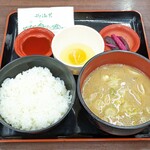 駒ヶ岳サービスエリア（上り） フードコート - 豚汁定食(玉子) 590円