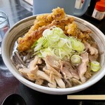 肉そば 藤七 - 山形の冷たい肉そば大+ゲソ天