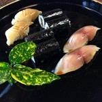 陸女鮨 - 北寄貝、干瓢巻、〆鯖。